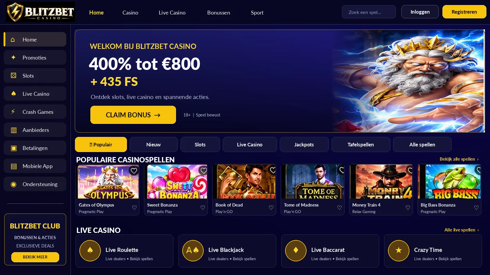 Blitzbet Casino Gids: Slots, Live Tafels en Uitbetalingen image 1